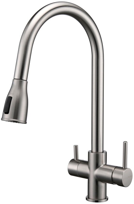 Смеситель Paulmark LANGE La214212-BS брашированная сталь с подключением к фильтру