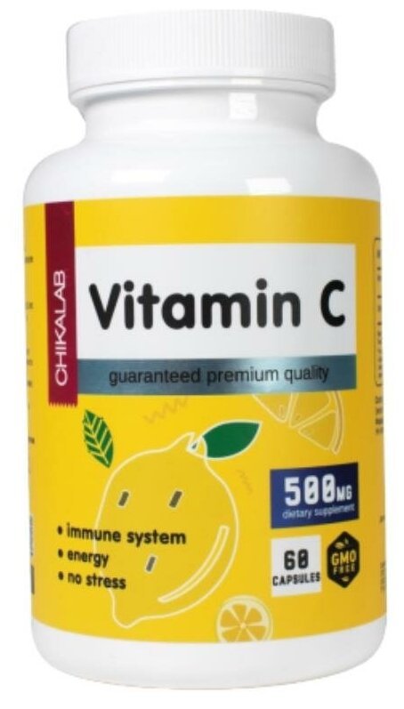 Комплексная пищевая добавка "Витамин+" (Витамин С) 60 капсул CHIKALAB