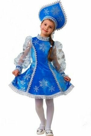 Карнавальный костюм Снегурочка Велюровая, синий, рост 146 см, Батик 5232-146-76