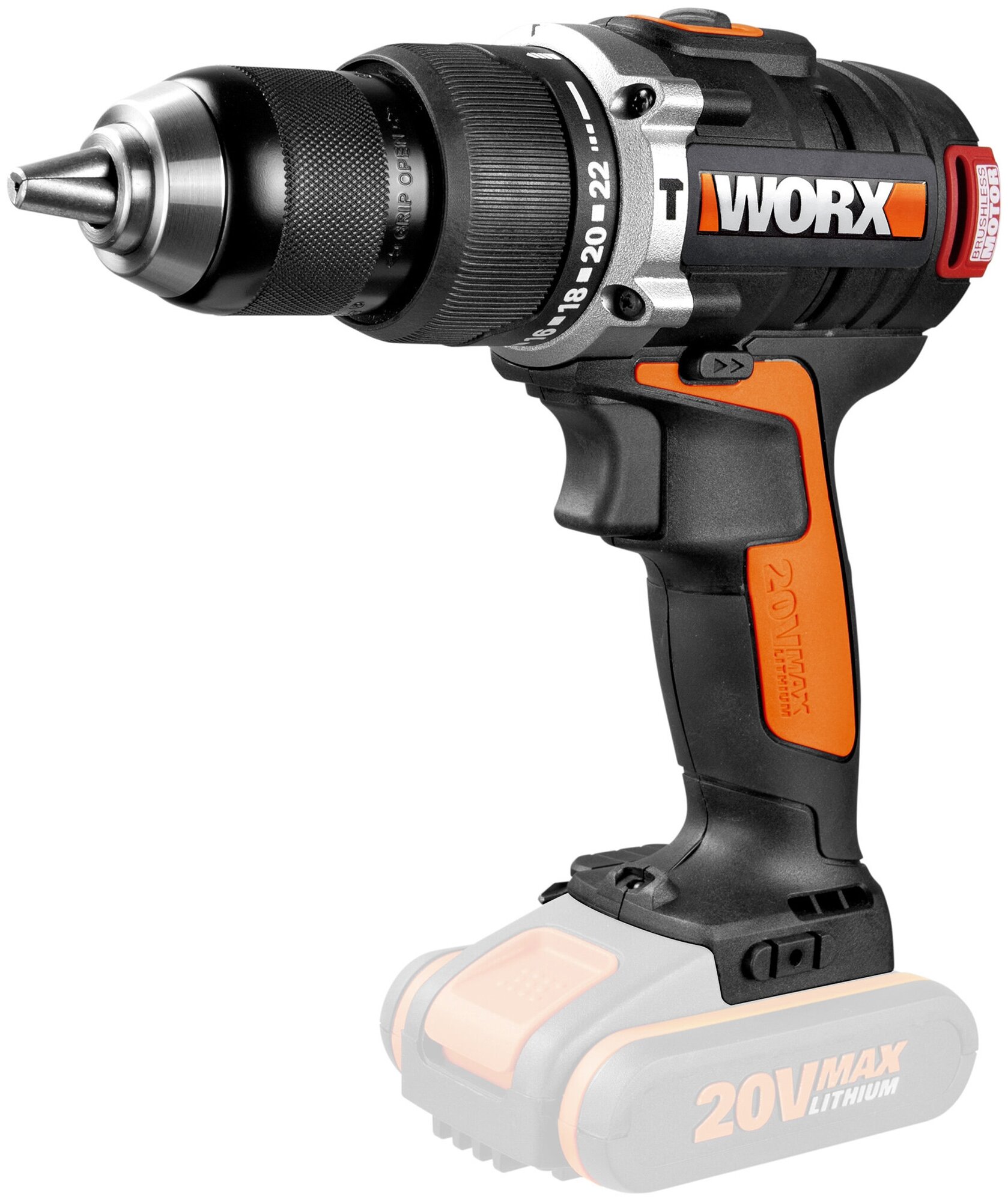 Дрель-шуруповерт аккумуляторная WORX WX373.9 20В без АКБ и ЗУ