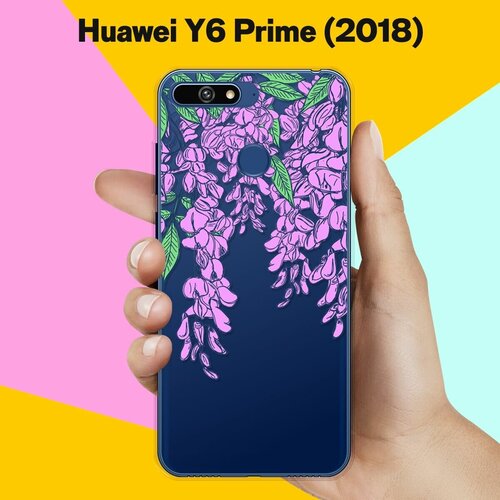 Силиконовый чехол Цветы фиолетовые на Huawei Y6 Prime (2018)