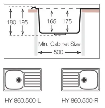 Кухонная мойка TOPZERO HYL860.500.GT8K, нержавеющая сталь - фотография № 3