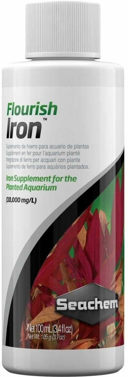 Добавка железа Seachem Flourish iron, 100мл, 5мл. на 200л. - фотография № 2