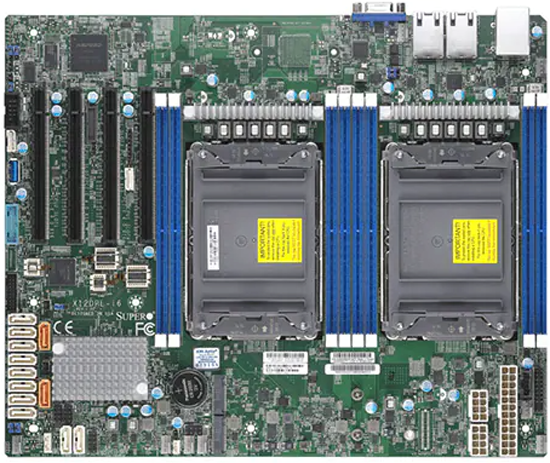 Материнская плата Supermicro Motherboard 2xCPU X12DPL-i6 3rd Gen Xeon Scalable TDP 185W