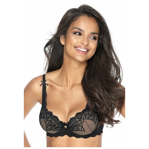 фото Бюстгальтер mat lingerie leyla, размер 70d, black/beige