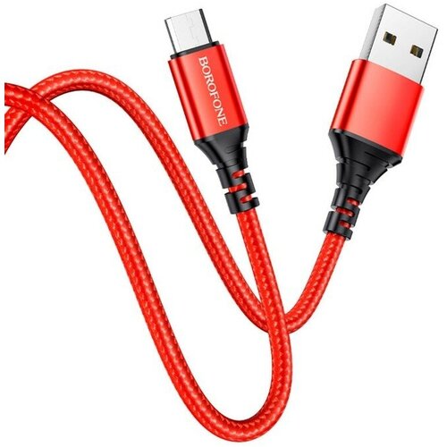 кабель borofone bx54 microusb usb 2 4 а 1 м нейлоновая оплётка красный Кабель Borofone BX54, microUSB - USB, 2.4 А, 1 м, нейлоновая оплётка, красный