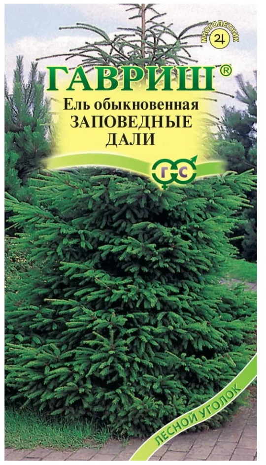 Семена Ель обыкновенная Заповедные дали, 5 уп. по 0,5гр, Гавриш, многолетнее хвойное растение