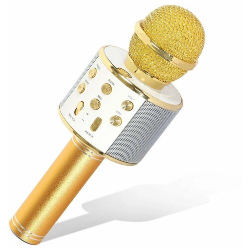 Беспроводной караоке-микрофон WS-858 (золотой)