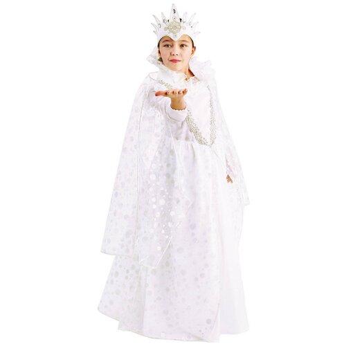 фото Костюм снежная королева сказочная детский пуговка 34 (134 см) (платье, корона)