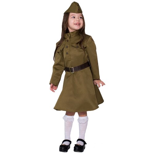 Костюм Бока Военная форма Платье, размер 122-134, хаки бока с детская военная форма летчица рост 122 134 см 2640