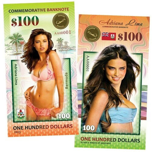 100 долларов 2023 Бермуды — Адриана Лима. Adriana Lima. Bermuda.UNC (БМ)