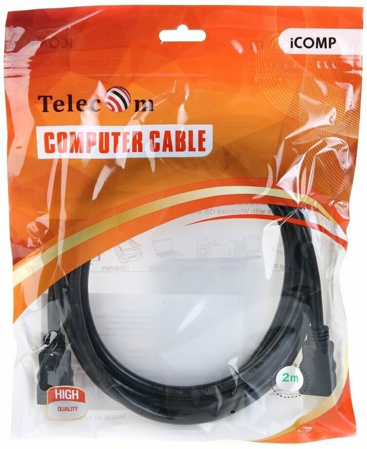 Кабель соединительный аудио-видео Telecom, HDMI (m) - HDMI (m) , ver 2.0, 3м, GOLD, черный [tcg200-3m] Noname - фото №4