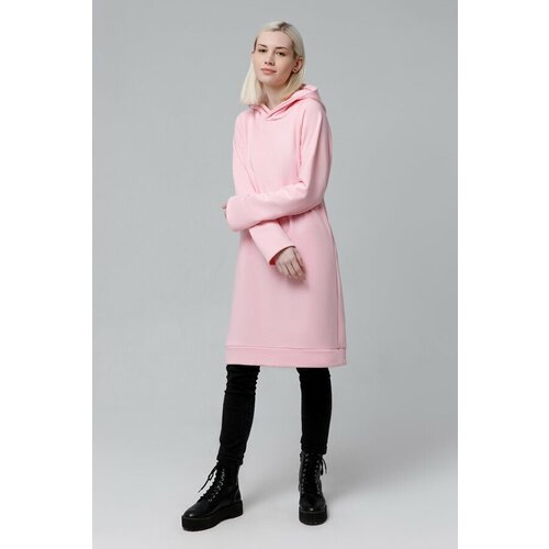 Платье-толстовка Магазин Толстовок, вечернее, полуприлегающее, до колена, размер S-40-42-Woman-(Женский), розовый