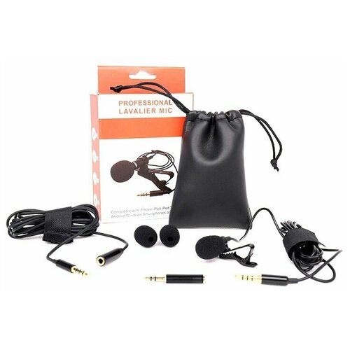 Петличный микрофон 35мм комплект Удлинитель ветрозащита переходник 25мм чехол 74900₽