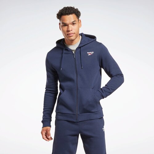 Толстовка Reebok RI LEFT CHEST LOGO FZ, размер 44, синий