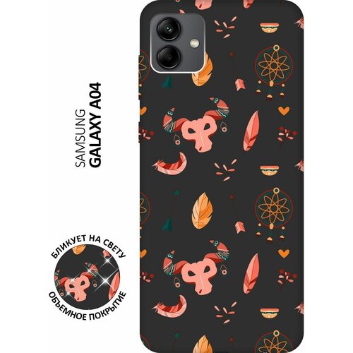 Матовый чехол Boho для Samsung Galaxy A04 / Самсунг А04 с 3D эффектом черный матовый чехол hockey для samsung galaxy a04 самсунг а04 с 3d эффектом черный