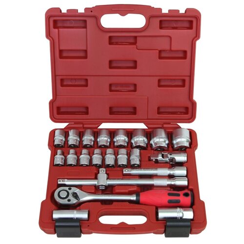 Набор инструментов Perfect Tools PT-S422B-BS1, 22 предм., красный jtc 3905a набор головок торцевых магнитных для свечей зажигания с пружинным фиксатором трещотка удлинитель 1 3 4 3 головка 16мм 21мм