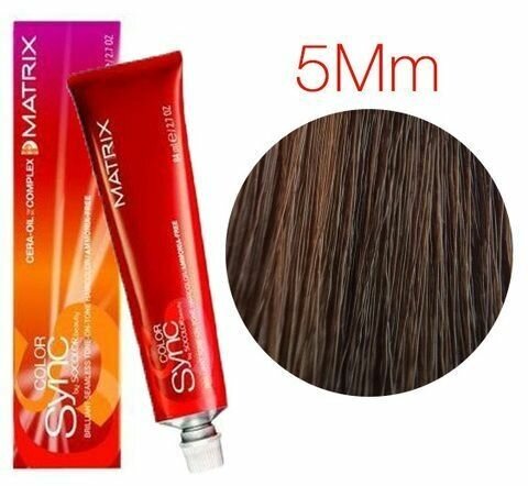 Безаммиачный краситель MATRIX SoColor Sync Pre-Bonded Натуральные оттенки, 90 мл 5MM СоколорСинк светлый шатен мокка мокка - 5.88 - фотография № 4