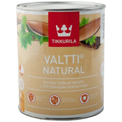 TIKKURILA VALTTI NATURAL лазурь ультрастойкая с прозрачным покрытием, полуглянцевая (2,7л)