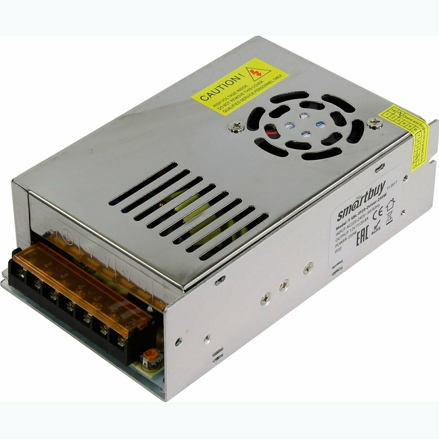 Блок питания 12 вольт, Smartbuy, 250 вт IP20, SBL-IP20-Driver-250W