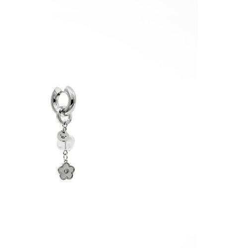 Серьги Before.Swine, латунь, бижутерный сплав, родирование, гравировка, стекло, эмаль, бесцветный