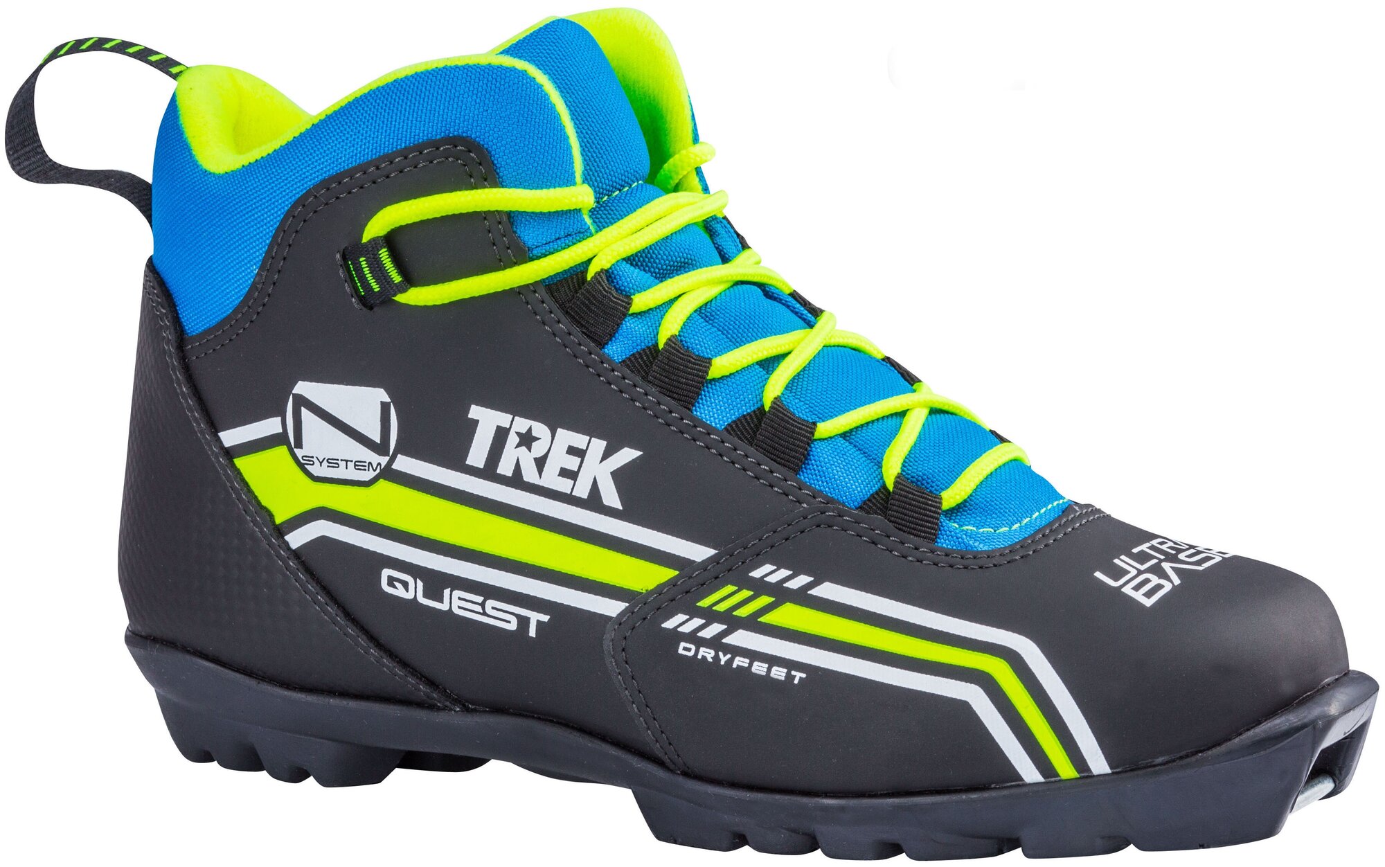 Ботинки лыжные NNN TREK Quest 1 черные/логотип лайм неон размер RU41 EU42 CM26,5