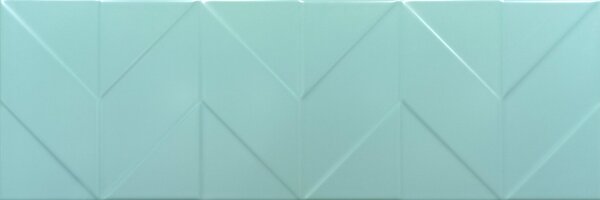 Керамическая плитка Керамин Танага бирюзовая, шеврон 75х25 см