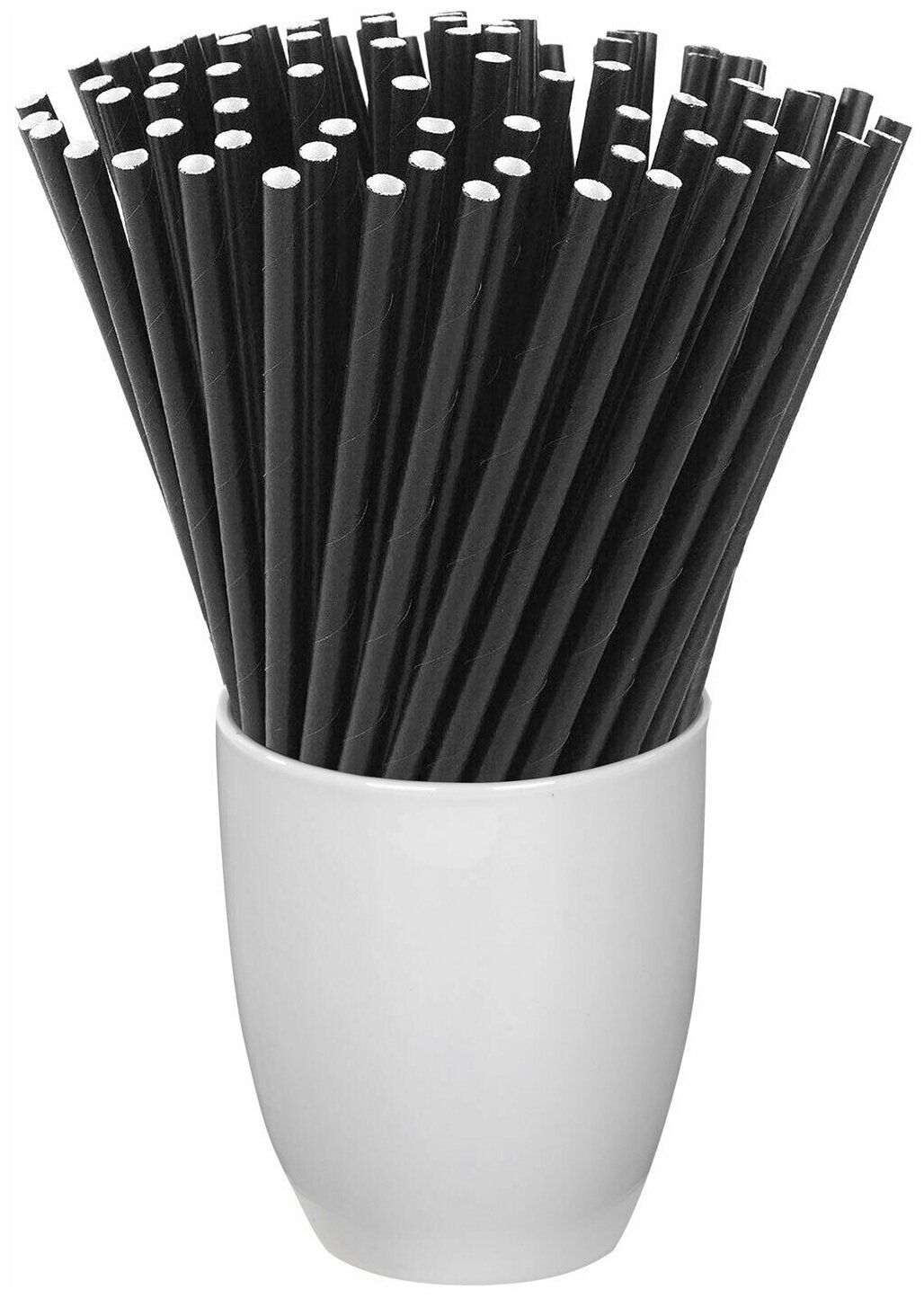Комплект 3 шт. Трубочки для коктейлей бумажные, прямые, 6х205 мм, черные, комплект 50 штук, LAIMA, 608365 - фотография № 3