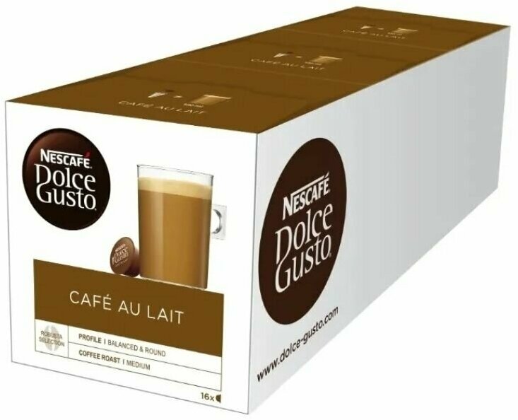 Кофе в Капсулах Nescafe Dolce Gusto Cafe Au Lait 3 упаковки по 16 Капсул / Нескафе Дольче Густо - фотография № 7