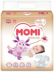 Momi подгузники Premium NB (0-5 кг) 90 шт.