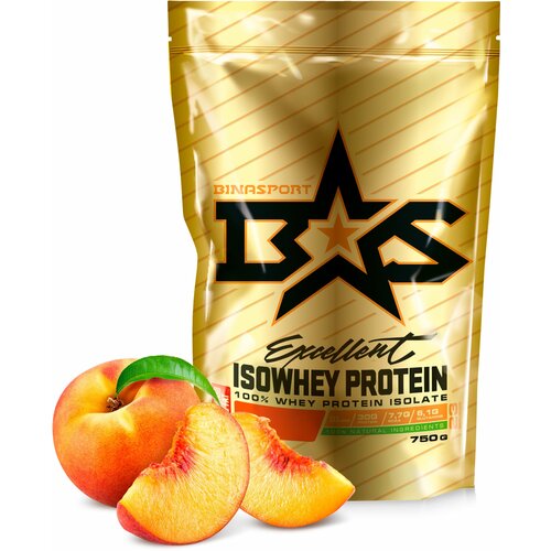 Изолят сывороточного протеина Binasport Excellent ISOWHEY PROTEIN 750 г со вкусом персика