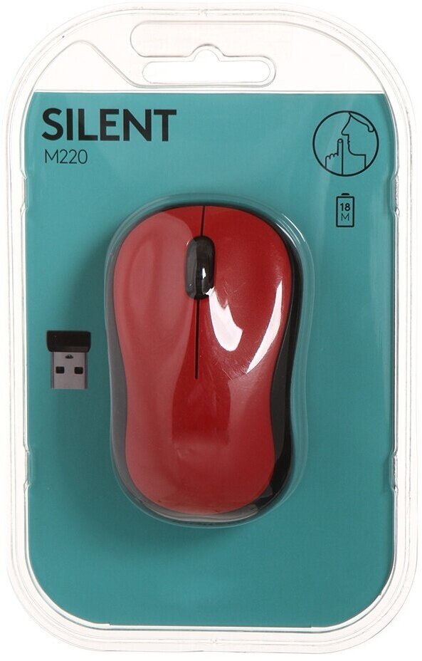 Мышь Logitech M220 Silent Red 910-004880 / 910-004897