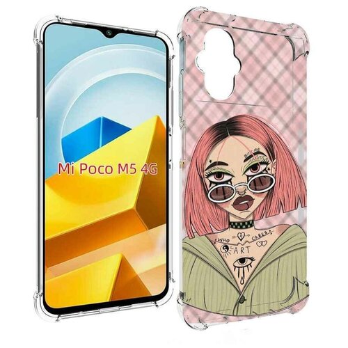 Чехол MyPads бунтарка-девочка для Xiaomi Poco M5 задняя-панель-накладка-бампер