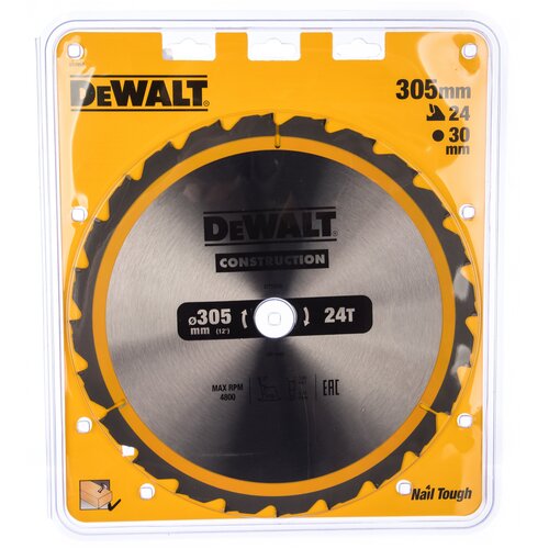 Диск пильный по дереву DeWalt CONSTRUCTION DT1958 305х30мм 24T