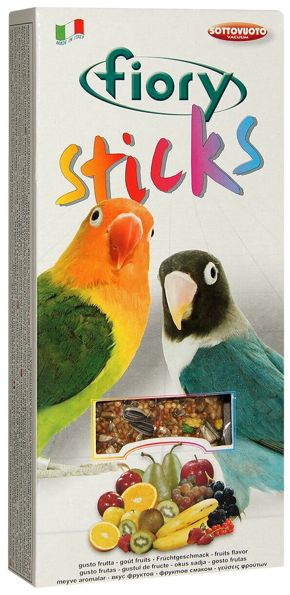 FIORY STICKS – Фиори палочки-лакомство для средних попугаев с фруктами (120 гр)