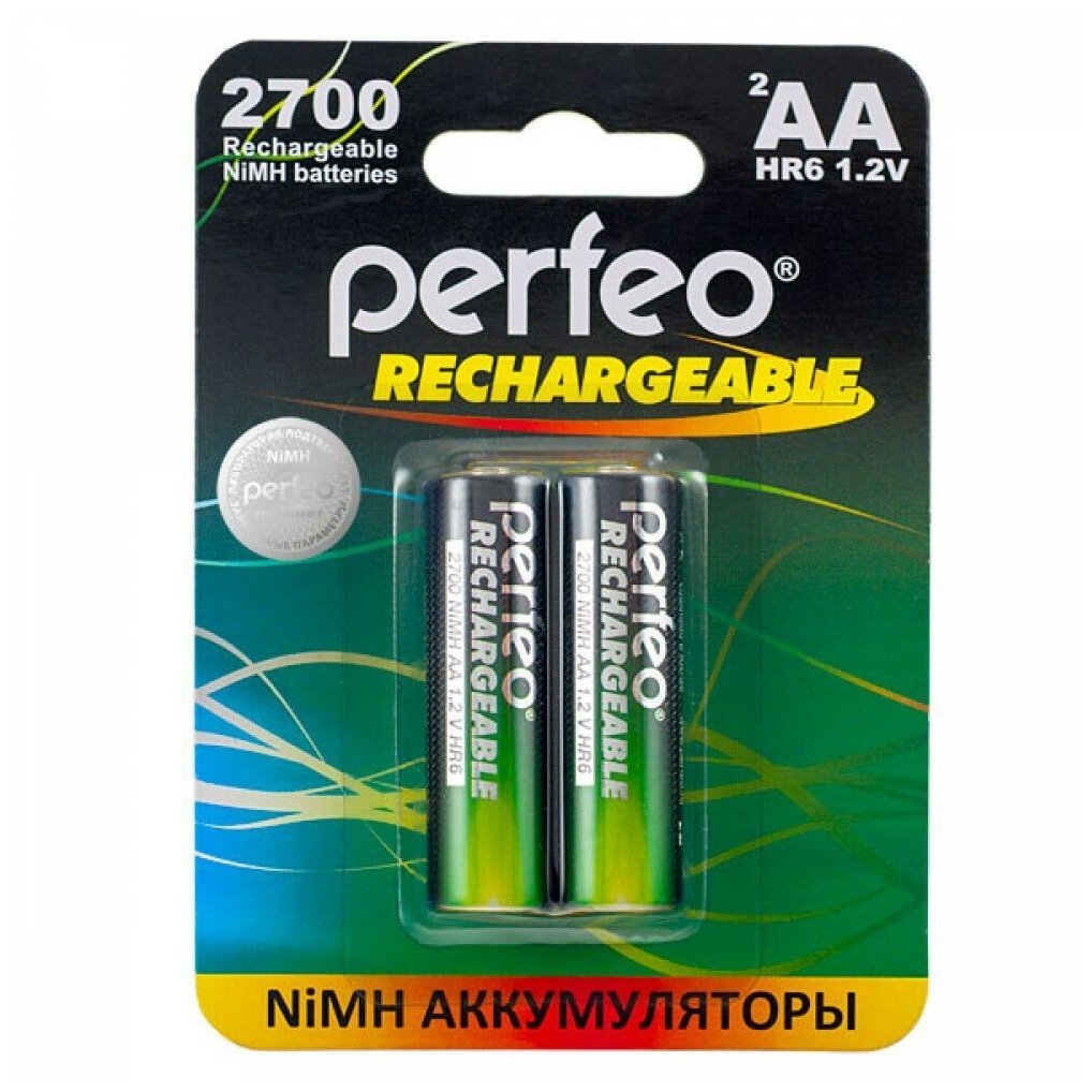 Аккумулятор Ni-Mh 2700 мА·ч 1.2 В Perfeo Rechargeable AA 2700