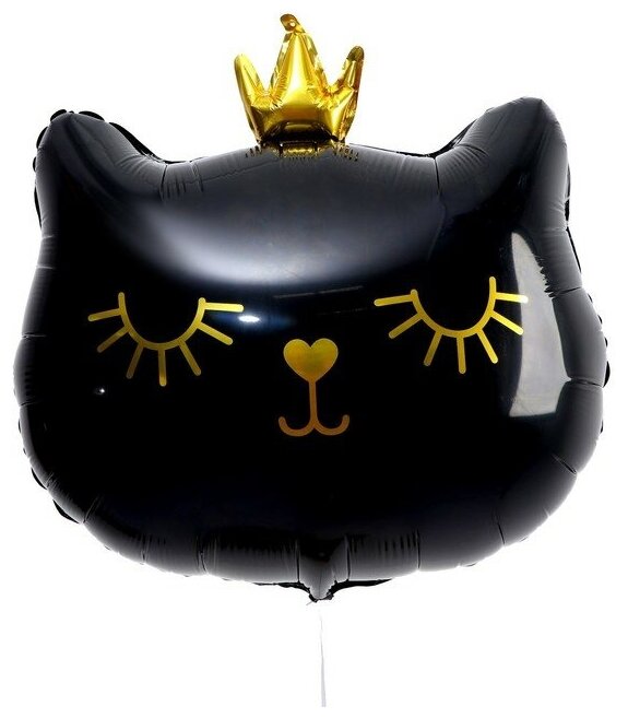 Шар фольгированный 18" «Кошечка-королева чёрная», фигура