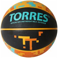 Баскетбольный мяч TORRES TT B02125, р. 5 черный/оранжевый