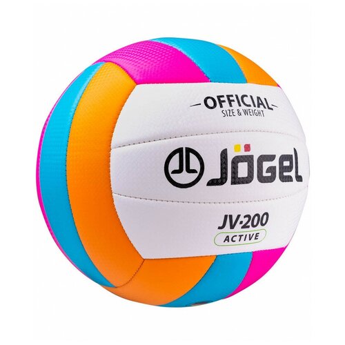 фото Волейбольный мяч jogel jv-200 оранжевый/голубой/розовый/белый