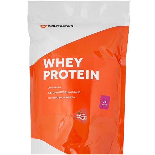 Протеин Pure Protein Whey Protein, 810 гр., клубника со сливками протеин ruslabnutrition super power whey 800 гр клубника со сливками