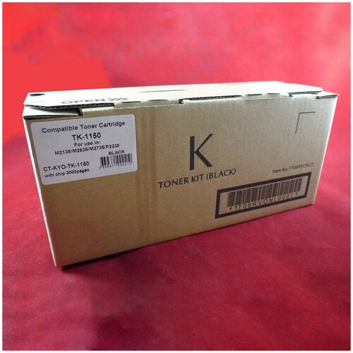 Тонер-картридж ELP TK-1150 для Kyocera M2135/M2635/M2735/P2235 (с чипом) (черный) {CT-KYO-TK-1150} картридж tk1150 для kyocera ecosys m2135 p2235 m2635 2735 3k aquamarine совместимый