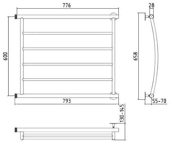 Полотенцесушитель водяной Стилье Минор 60x80 Г - фото №6