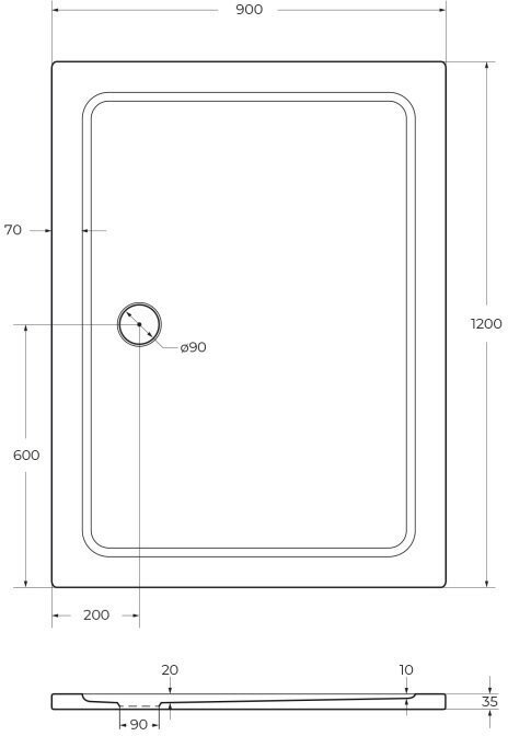 Душевой поддон Cezares Tray 1200x800x35 TRAY-M-AH-120/80-35-W - фотография № 5