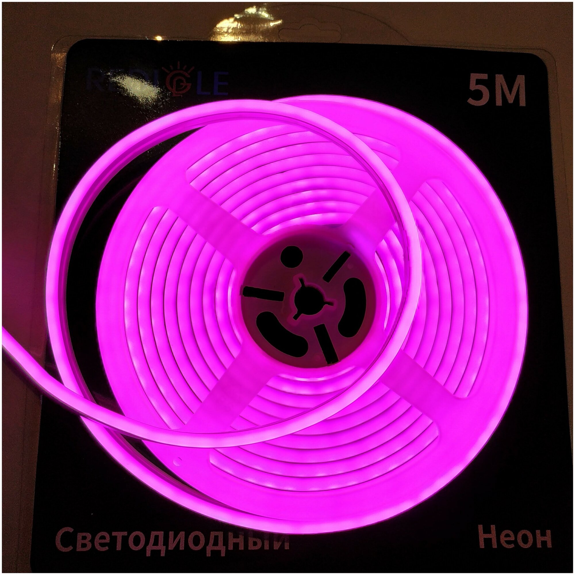 Гибкий неон 2835, 120SMD, 12V, розовый, 11Вт/м, (5метров, 6*12mm) - фотография № 2