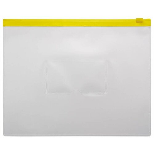 Набор из 12 штук Папка на молнии ZIP Бюрократ -BPM5AYEL A5 полипропилен 0.15мм карман для визиток цвет молнии желтый