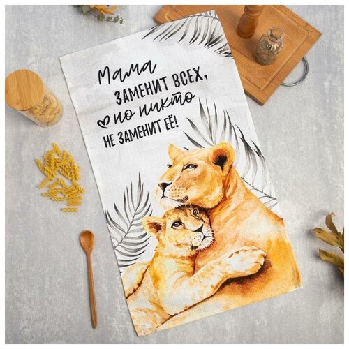 фото Полотенце этель «мама» 40х73 см, 100% хл, вафля 160 гр/м2