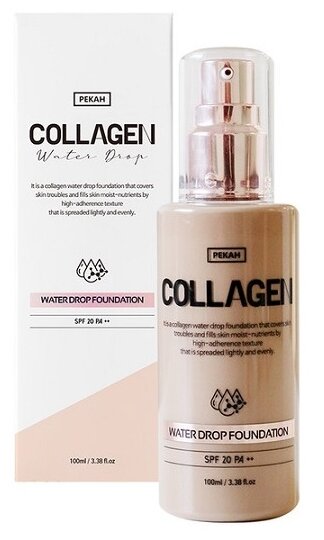 Pekah Тональный крем Collagen Water Drop, SPF 20, 100 мл, оттенок: 23 натурально-бежевый, 1 шт.