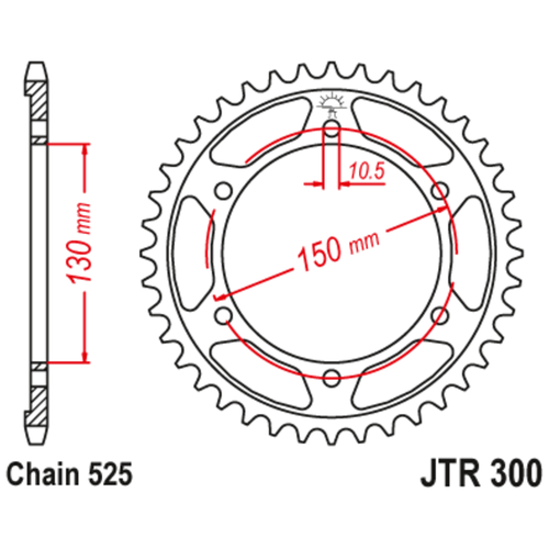 Звезда JT ведомая JTR300.39 39 зубьев