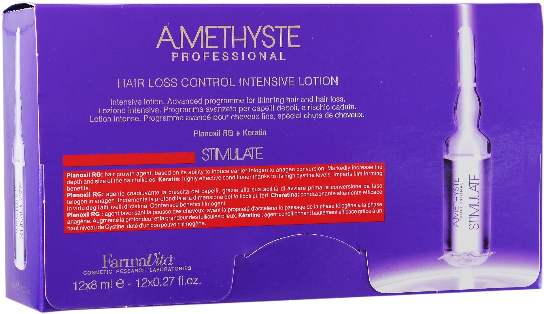 Лосьон против выпадения волос Amethyste Stimulate IIntensive Lotion FarmaVita - фото №16