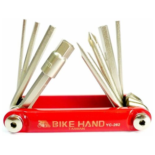 Набор инструментов Bikehand YC-262 Red мультитул bikehand yc 262 шестигранники 2 2 5 3 4 5 6 8мм плоская крестовая отвертки синий
